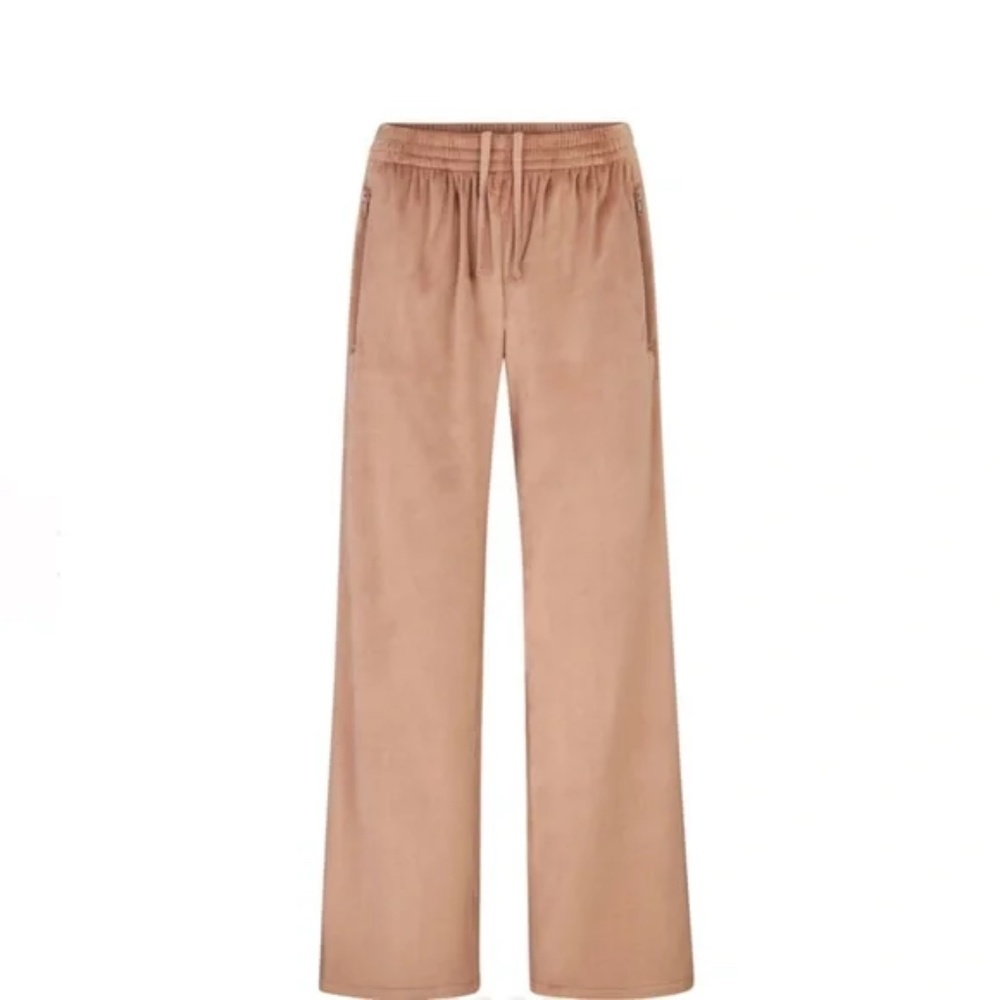 SKIMS Women's Soft Velour Track Wide Leg Pant Brown Size Small